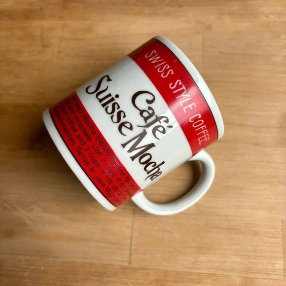 Vintage 1970s International Cafe Vienna Coffee Suisse Mocha Coffee Recipe Mug - Picture 1 of 8